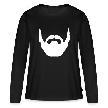 Bart - Frauen Premium Bio Langarmshirt - Schwarz - Vorne - Julia (174cm)