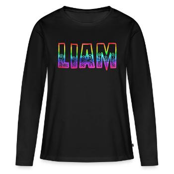 arc-en-ciel liam rs - T-shirt manches longues Premium bio Femme - noir - Devant - Julia (174cm)