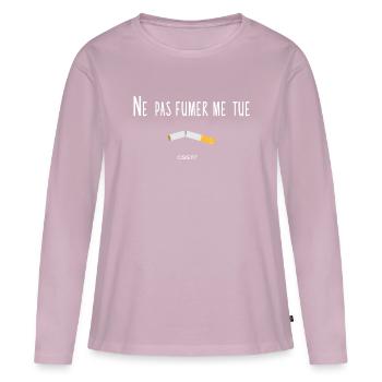 No smoking kills me oss 117 movie quote tshirt - Women's Premium Organic Long Sleeve Shirt - dusky pink - Front - Julia (174cm)