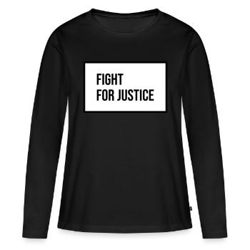 Lutte pour la justice - T-shirt manches longues Premium bio Femme - noir - Devant - Julia (174cm)