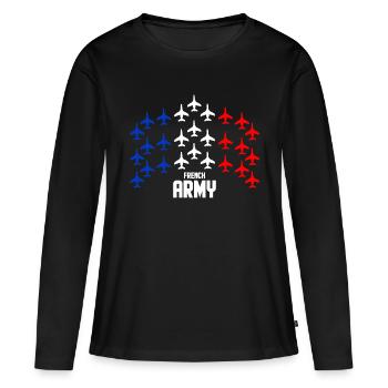 French Army - Women's Premium Organic Long Sleeve Shirt - black - Front - Julia (174cm)