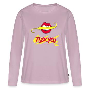 Fick dich - Frauen Premium Bio Langarmshirt - Altrosa - Vorne - Julia (174cm)