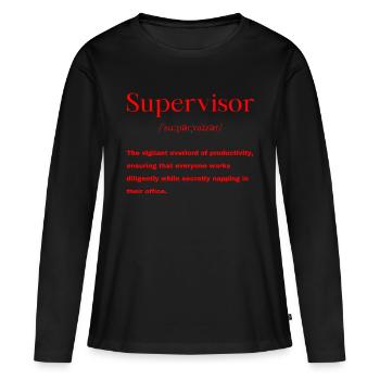 Définition du superviseur - T-shirt manches longues Premium bio Femme - noir - Devant - Julia (174cm)