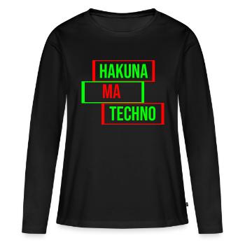Citation de musique techno - T-shirt manches longues Premium bio Femme - noir - Devant - Julia (174cm)