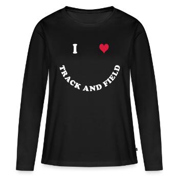 Athlétisme - T-shirt manches longues Premium bio Femme - noir - Devant - Julia (174cm)