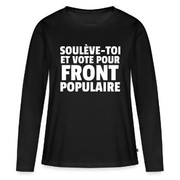 Front populaire - élections législatives 2024 - T-shirt manches longues Premium bio Femme - noir - Devant - Julia (174cm)