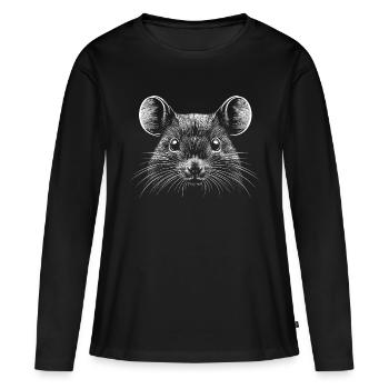 Cute Mouse - Women's Premium Organic Long Sleeve Shirt - black - Front - Julia (174cm)