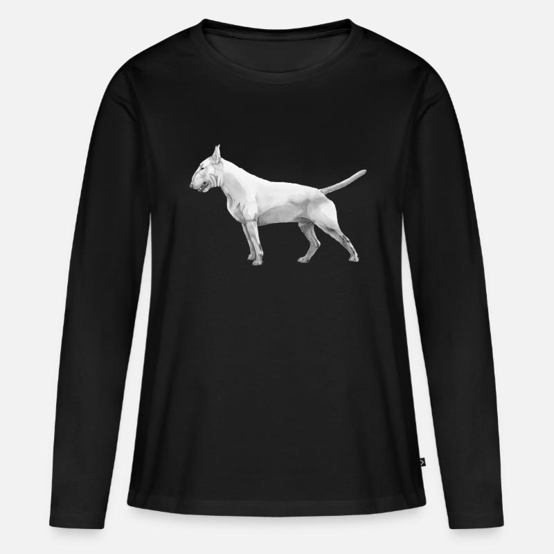 Bullterrier - Frauen Premium Bio Langarmshirt - Schwarz
