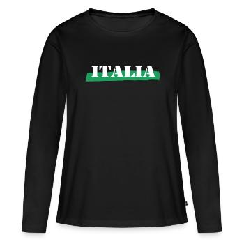 Italia Italy - T-shirt manches longues Premium bio Femme - noir - Devant - Julia (174cm)