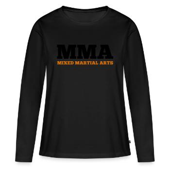 MMA - T-shirt manches longues Premium bio Femme - noir - Devant - Julia (174cm)