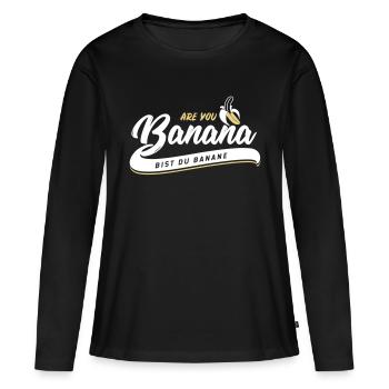 Êtes-vous banane - Êtes-vous une banane? - T-shirt manches longues Premium bio Femme - noir - Devant - Julia (174cm)