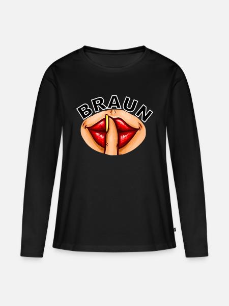 Braunschweig - Frauen Premium Bio Langarmshirt - Schwarz