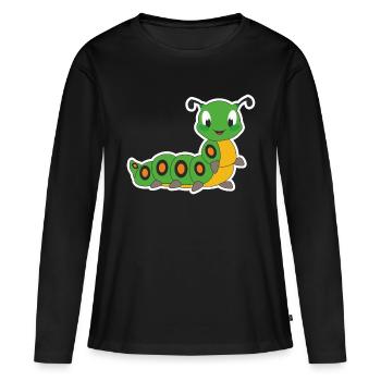 Caterpillar - T-shirt manches longues Premium bio Femme - noir - Devant - Julia (174cm)