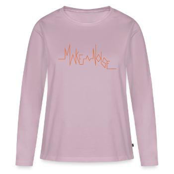 MAKE A NOISE - Women's Premium Organic Long Sleeve Shirt - dusky pink - Front - Julia (174cm)