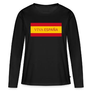 Drapeau Viva España - T-shirt manches longues Premium bio Femme - noir - Devant - Julia (174cm)
