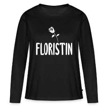 Floristin - Frauen Premium Bio Langarmshirt - Schwarz - Vorne - Julia (174cm)