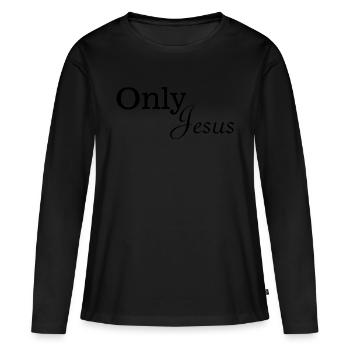 Jésus-Christ Dieu Dieu - T-shirt manches longues Premium bio Femme - noir - Devant - Julia (174cm)