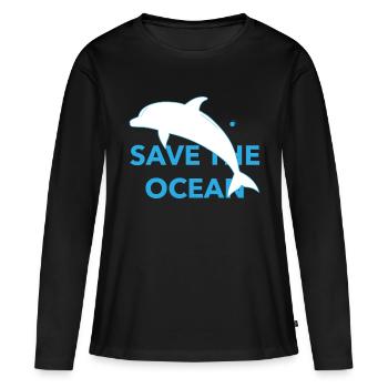 Save The Ocean - Women's Premium Organic Long Sleeve Shirt - black - Front - Julia (174cm)