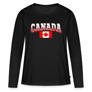 Canada Fan - T-shirt manches longues Premium bio Femme - noir - Devant - Julia (174cm)