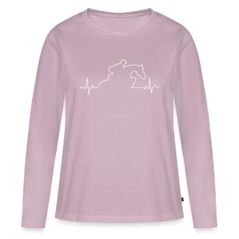 Saut d’obstacles ECG - T-shirt manches longues Premium bio Femme - rose poudré - Devant - Julia (174cm)