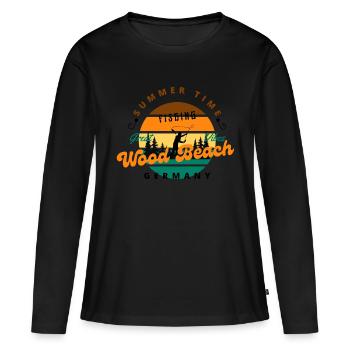 Plage de Angler Wood - T-shirt manches longues Premium bio Femme - noir - Devant - Julia (174cm)