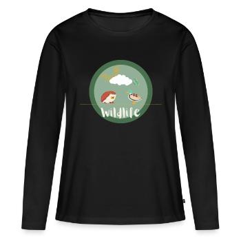 Faune - T-shirt manches longues Premium bio Femme - noir - Devant - Julia (174cm)
