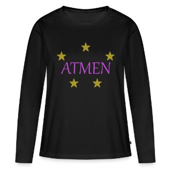 Atmen - Frauen Premium Bio Langarmshirt - Schwarz - Vorne - Julia (174cm)