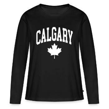Calgary - T-shirt manches longues Premium bio Femme - noir - Devant - Julia (174cm)