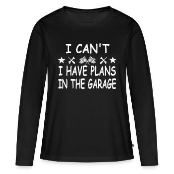 Garage - T-shirt manches longues Premium bio Femme - noir - Devant - Julia (174cm)