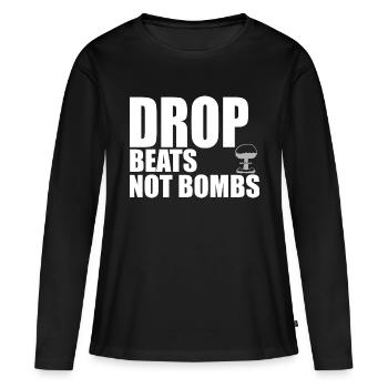 Drop beats quote - T-shirt manches longues Premium bio Femme - noir - Devant - Julia (174cm)