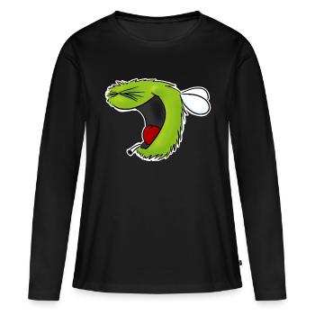 Hahahahaha bourdon - T-shirt manches longues Premium bio Femme - noir - Devant - Julia (174cm)