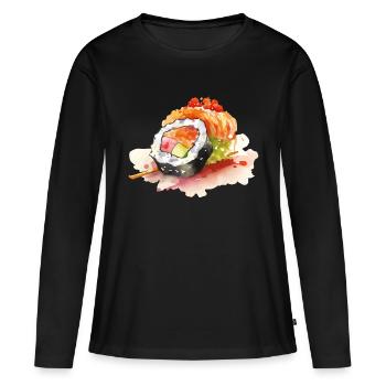 Sushi - T-shirt manches longues Premium bio Femme - noir - Devant - Julia (174cm)