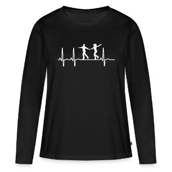 West Coast Swing Heartbeat WCS Westie Tanzen - Frauen Premium Bio Langarmshirt - Schwarz - Vorne - Julia (174cm)