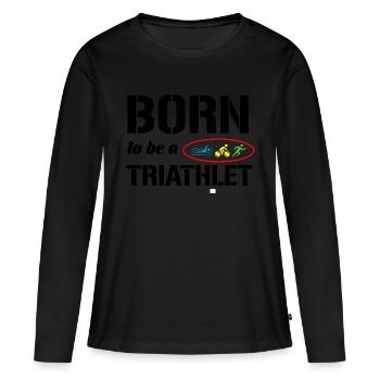 Triathlon - T-shirt manches longues Premium bio Femme - noir - Devant - Julia (174cm)