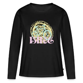 VÉLO - VÉLO - VÉLO - CYCLISTE - VÉLO - T-shirt manches longues Premium bio Femme - noir - Devant - Julia (174cm)