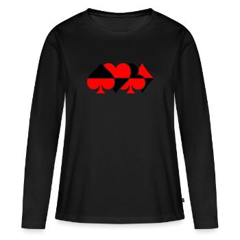 Drôle - T-shirt manches longues Premium bio Femme - noir - Devant - Julia (174cm)