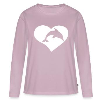 Love Dolphin - Frauen Premium Bio Langarmshirt - Altrosa - Vorne - Julia (174cm)
