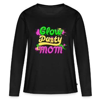 Maman de partie de lueur - T-shirt manches longues Premium bio Femme - noir - Devant - Julia (174cm)