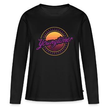 Youngtimer retro by The Manzanita’s - T-shirt manches longues Premium bio Femme - noir - Devant - Julia (174cm)