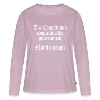 La Constitution limite le don du gouvernement - T-shirt manches longues Premium bio Femme - rose poudré - Devant - Julia (174cm)