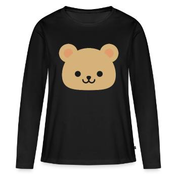 Bär Ours - T-shirt manches longues Premium bio Femme - noir - Devant - Julia (174cm)