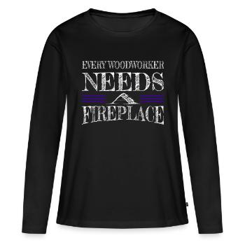 casque de sécurité love axes - T-shirt manches longues Premium bio Femme - noir - Devant - Julia (174cm)