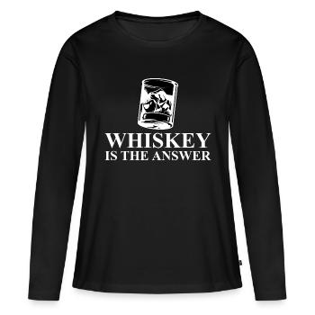 Whiskey is the answer - Women's Premium Organic Long Sleeve Shirt - black - Front - Julia (174cm)
