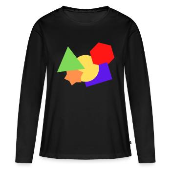 Formen bunt - Frauen Premium Bio Langarmshirt - Schwarz - Vorne - Julia (174cm)