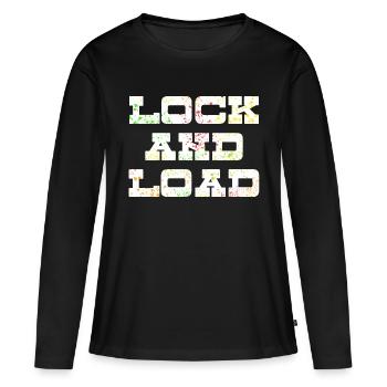 Lock N Load Paint Splatter1 - Frauen Premium Bio Langarmshirt - Schwarz - Vorne - Julia (174cm)