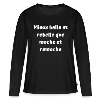 J'ai promis de vous faire rire aujourd'hui - T-shirt manches longues Premium bio Femme - noir - Devant - Julia (174cm)