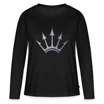 Logo à cinq branches - T-shirt manches longues Premium bio Femme - noir - Devant - Julia (174cm)