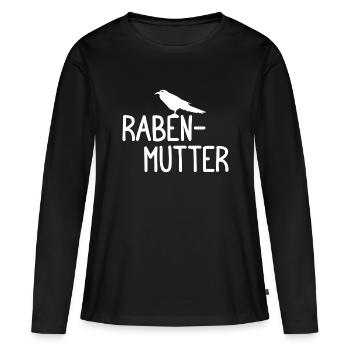 Rabenmutter Rabe Mutter Mama Mami - Frauen Premium Bio Langarmshirt - Schwarz - Vorne - Julia (174cm)
