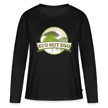 L’éco et non l’ego - T-shirt manches longues Premium bio Femme - noir - Devant - Julia (174cm)