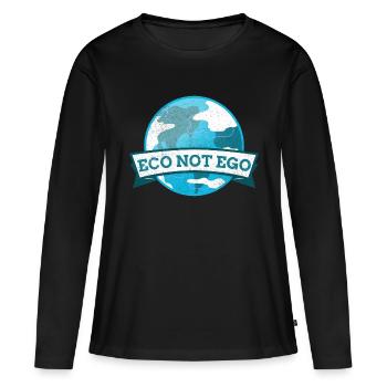 L’éco et non l’ego - T-shirt manches longues Premium bio Femme - noir - Devant - Julia (174cm)
